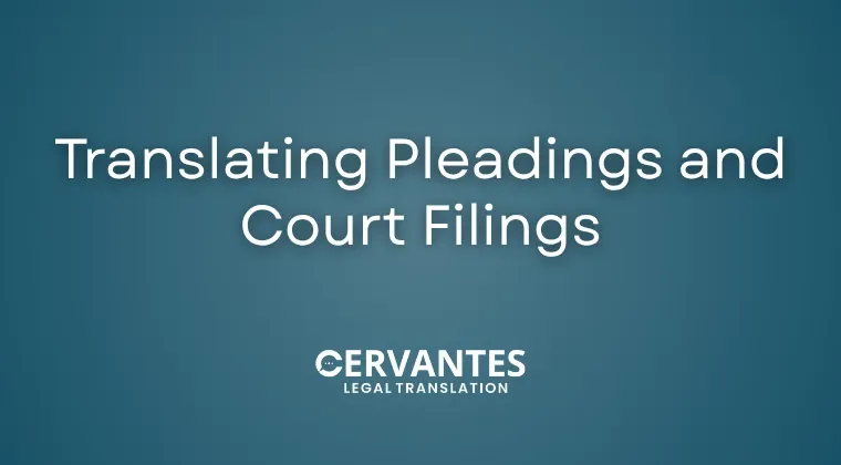 Translating Pleadings and Court Filings